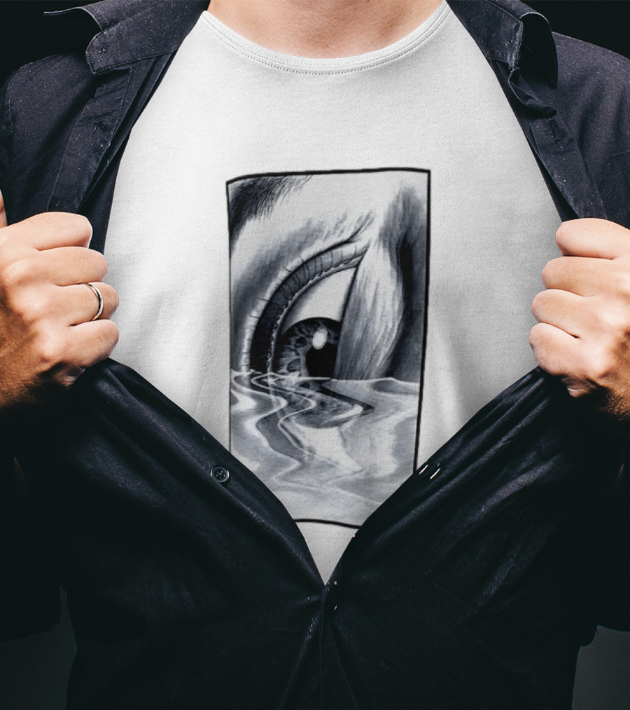 Drowning Eye 1997 Monochrome Reflection Water Ripple T-Shirt