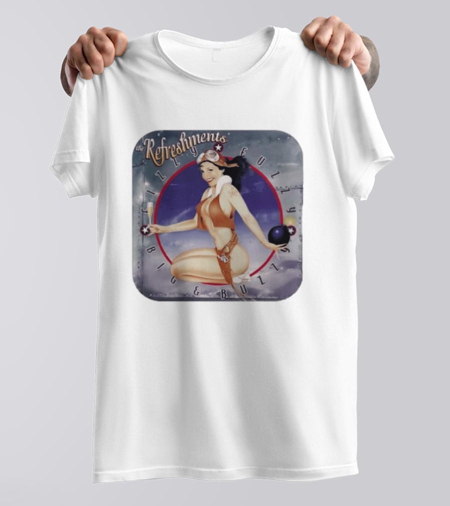 The Refreshments Fizzy Fuzzy Big & Buzzy 1996 Album Cover Vintage Pin Up T-Shirt