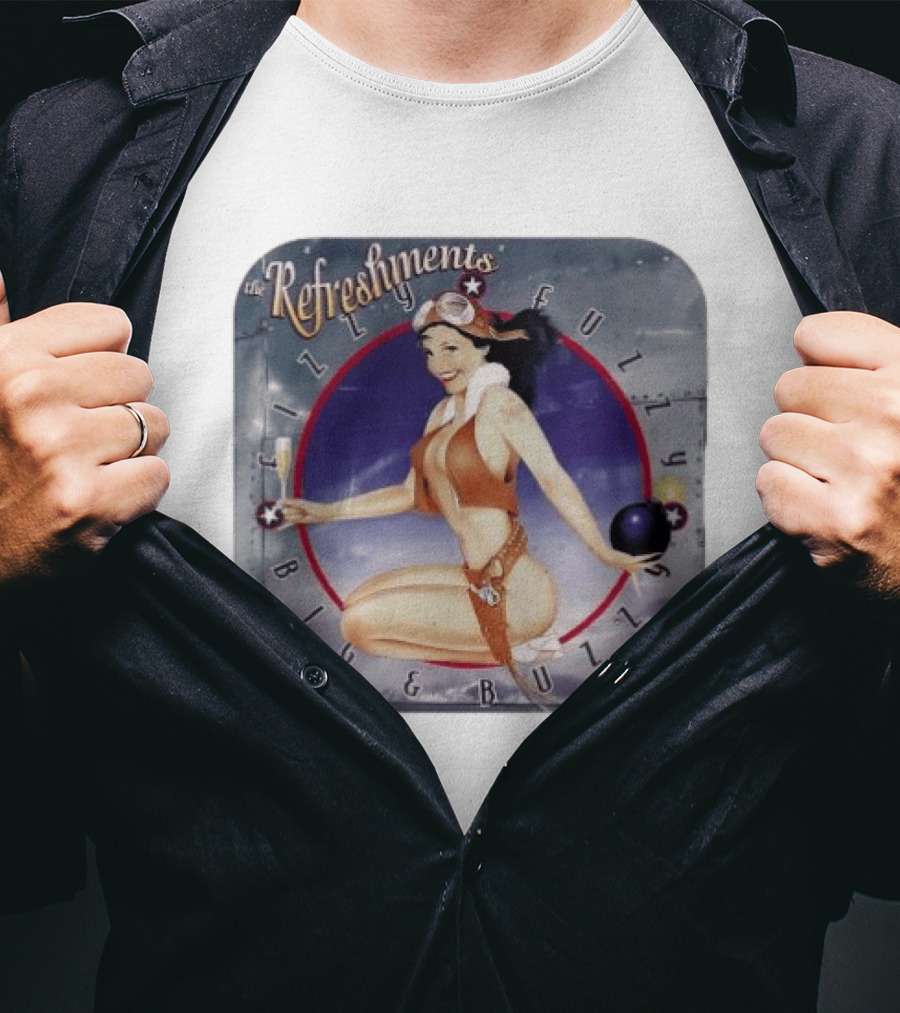 The Refreshments Fizzy Fuzzy Big & Buzzy 1996 Album Cover Vintage Pin Up T-Shirt
