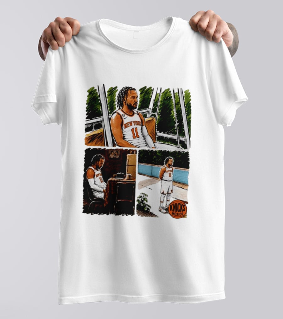 Jalen Brunson New York Knicks NBA Mexico Waiting For The Next Victim Meme T-Shirt