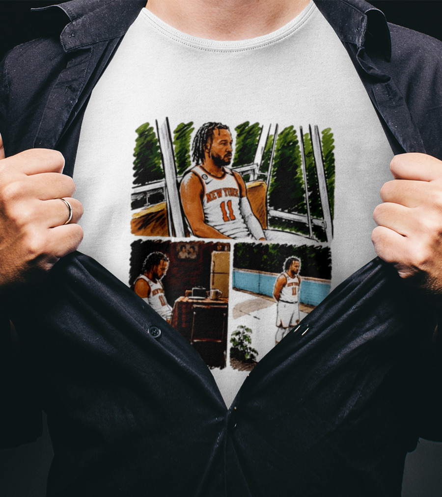 Jalen Brunson New York Knicks NBA Mexico Waiting For The Next Victim Meme T-Shirt