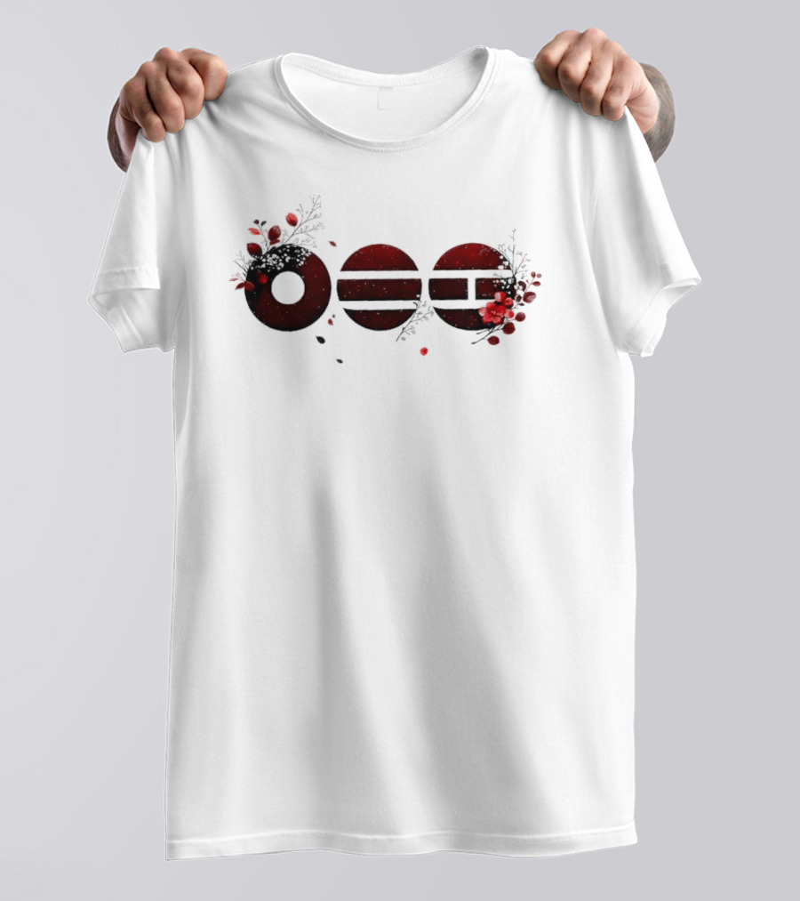 K Pop World Tour 2026 Floral Emblem With Red Flower Accents T-Shirt