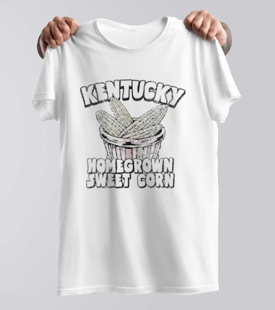Kentucky Homegrown Sweet Corn Rustic Farm Basket T-Shirt