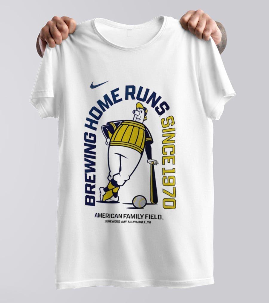 Nike Brewing Home Runs Since 1970 American Family Field Milwaukee Brewers T-Shirt