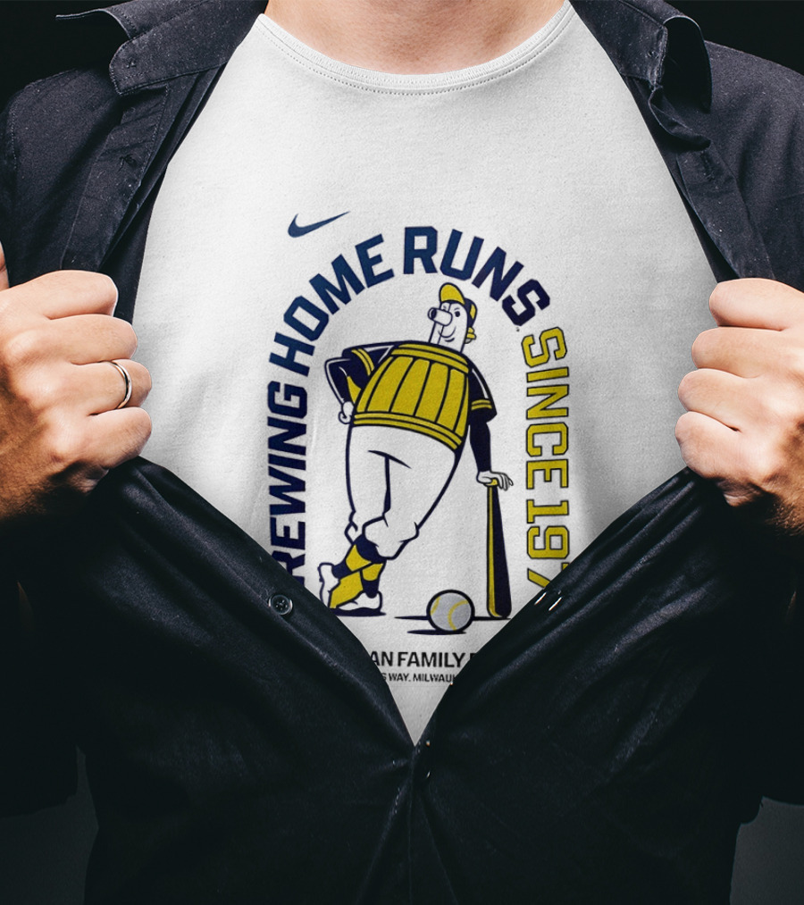 Nike Brewing Home Runs Since 1970 American Family Field Milwaukee Brewers T-Shirt