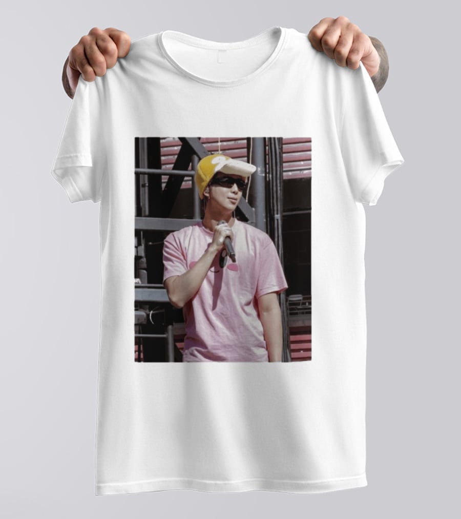 Namjoon Wearing Psyduck Hat Pink T T-Shirt