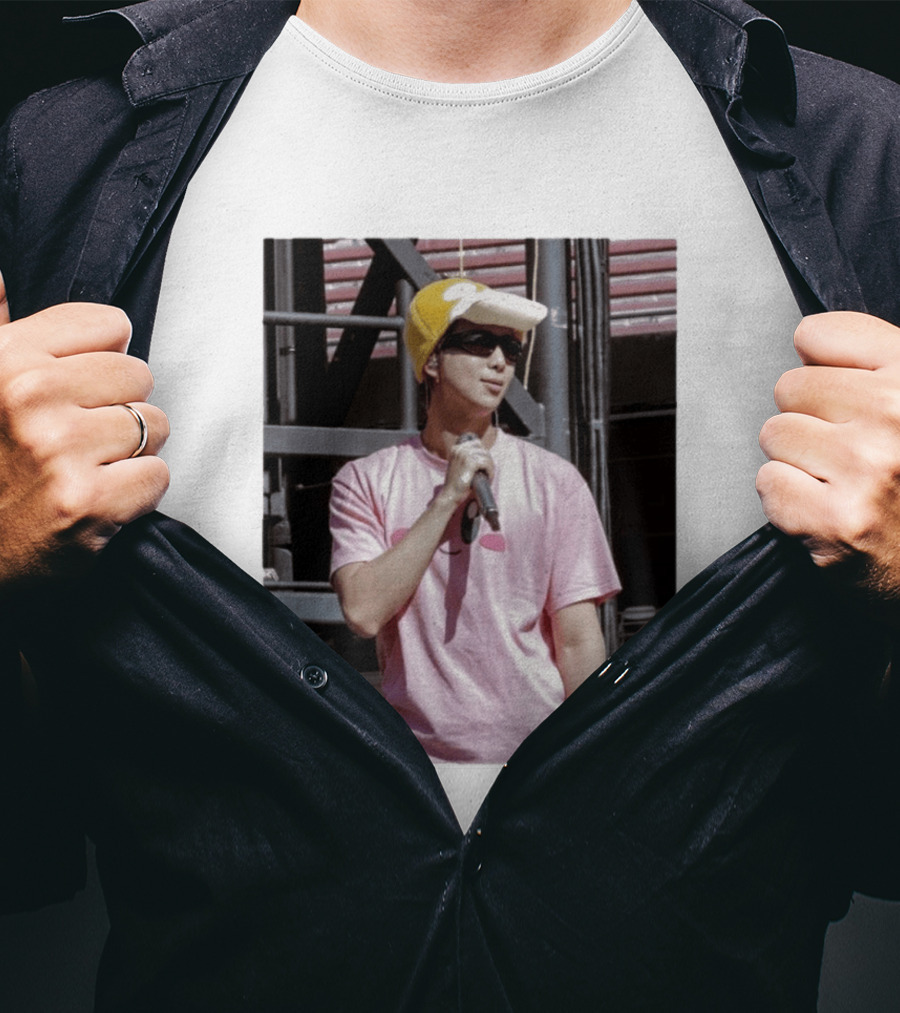 Namjoon Wearing Psyduck Hat Pink T T-Shirt
