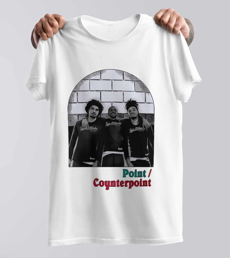 San Antonio Spurs Basketball Player Trio Point Counterpoint T-Shirt