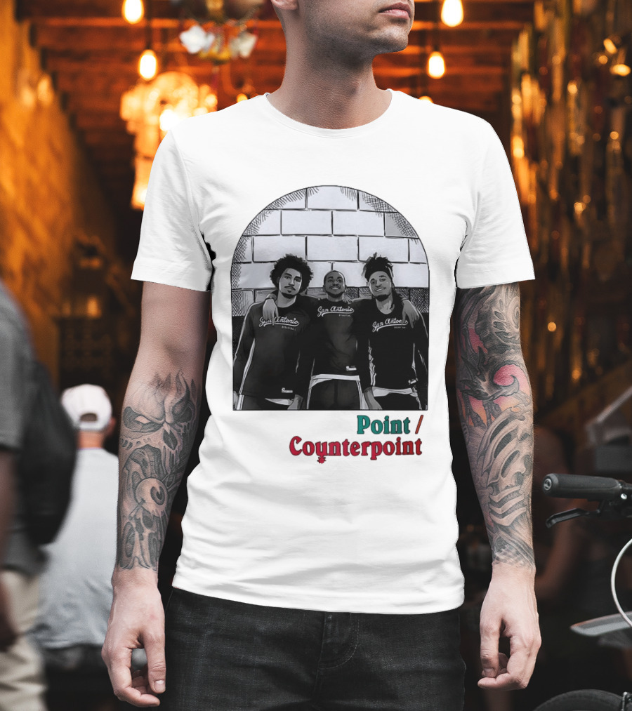 San Antonio Spurs Basketball Player Trio Point Counterpoint T-Shirt