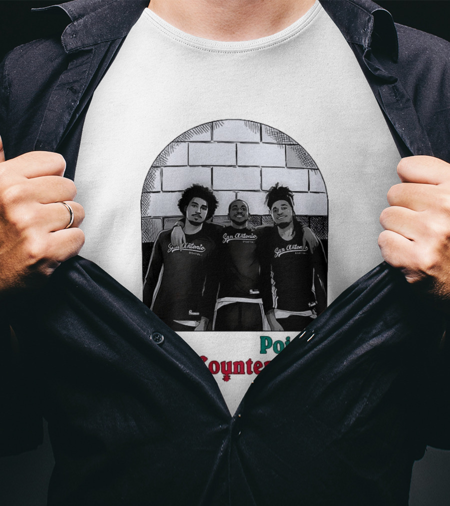 San Antonio Spurs Basketball Player Trio Point Counterpoint T-Shirt