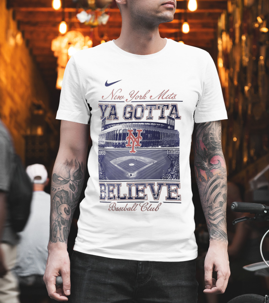 New York Mets Ya Gotta Believe Baseball Club 1969 1986 Nike T-Shirt
