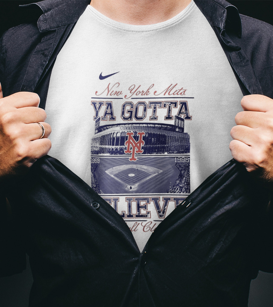 New York Mets Ya Gotta Believe Baseball Club 1969 1986 Nike T-Shirt