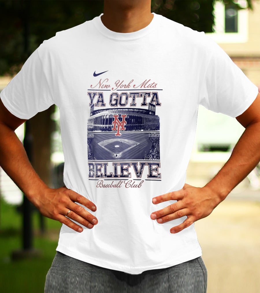 New York Mets Ya Gotta Believe Baseball Club 1969 1986 Nike T-Shirt