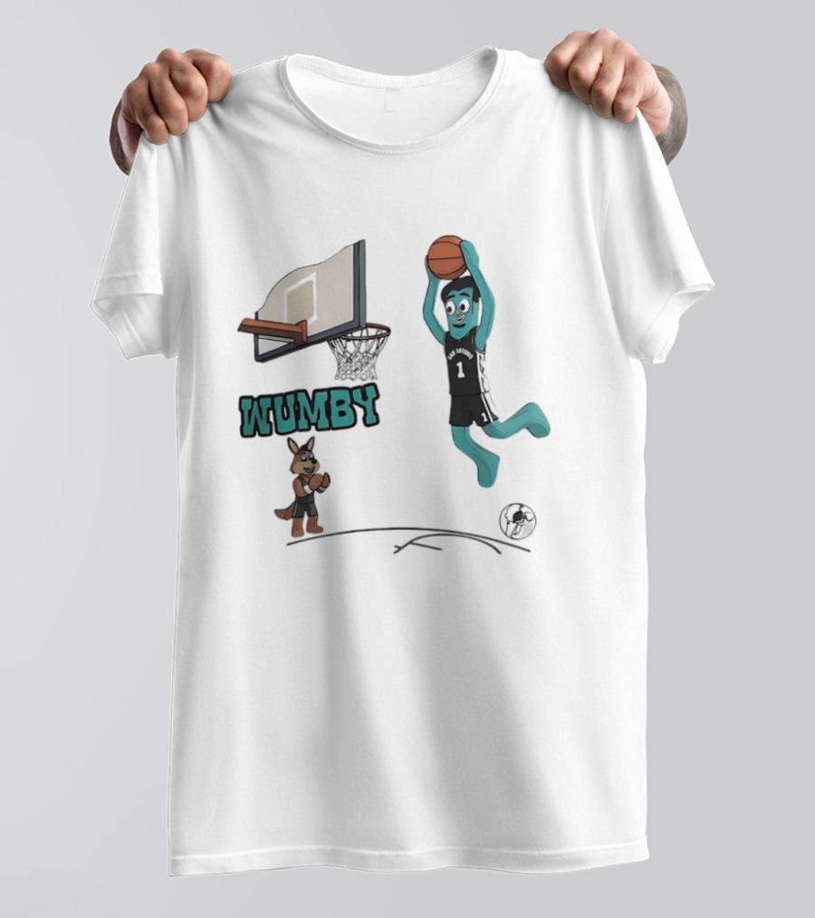 San Antonio Spurs Wumby Dunk Basketball Animated T-Shirt
