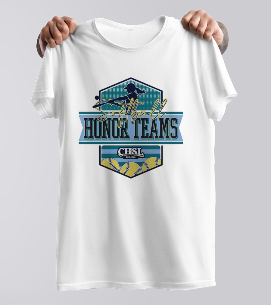 Softball Honor Teams CHSL Est. 1926 With Player Silhouette And Softballs T-Shirt