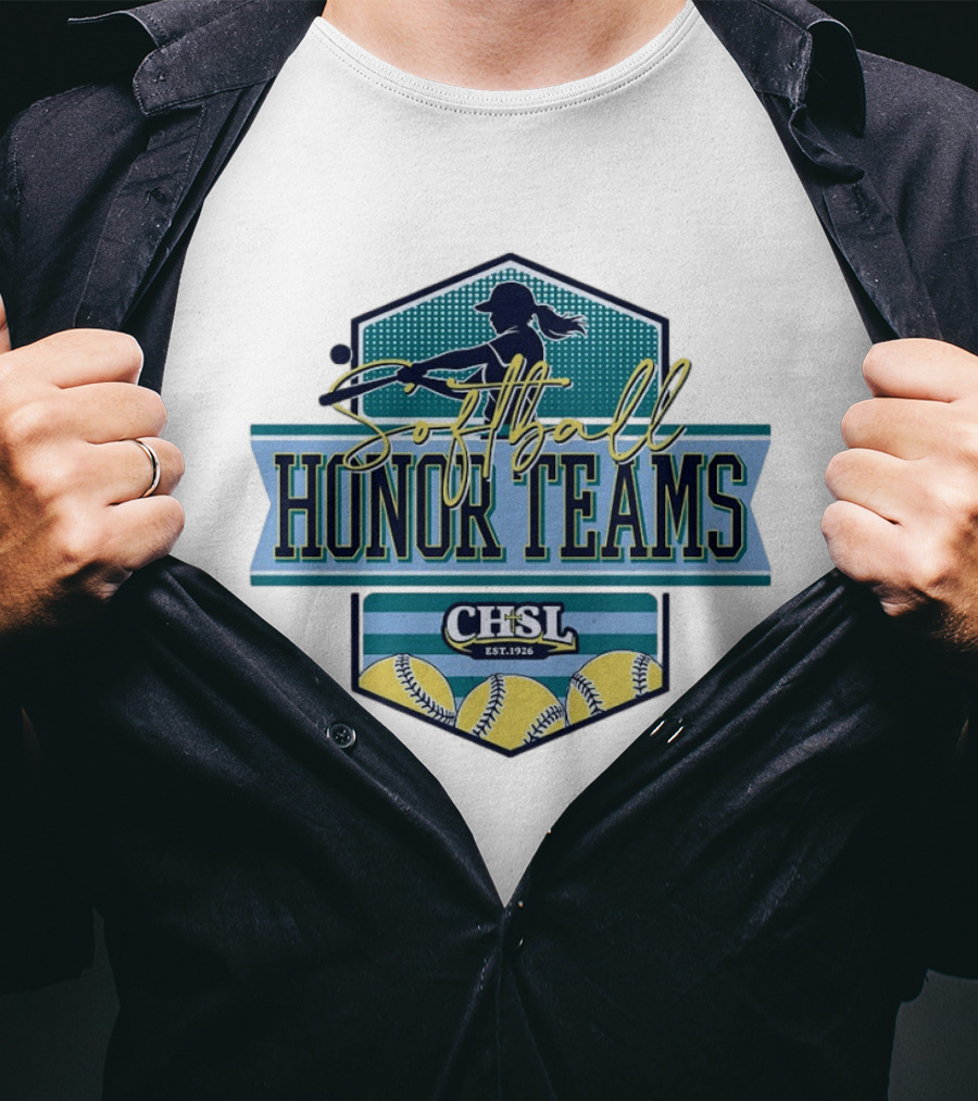 Softball Honor Teams CHSL Est. 1926 With Player Silhouette And Softballs T-Shirt
