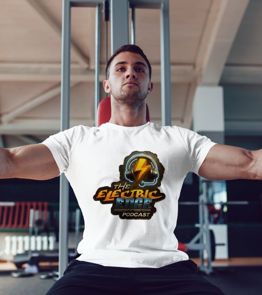 The Electric Edge Podcast Headphone Lightning Bolt T-Shirt