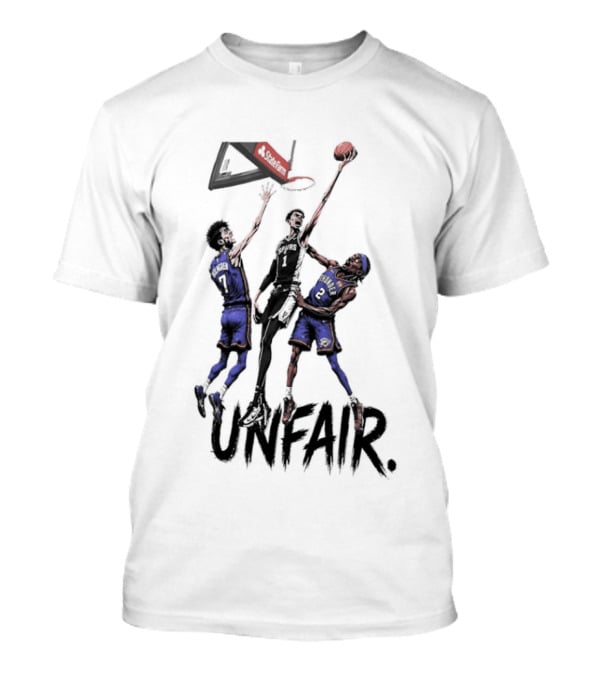 Unfair Victor Wembanyama San Antonio Spurs Chet Holmgren Shai Gilgeous Alexander Basketball Jump Contest T-Shirt