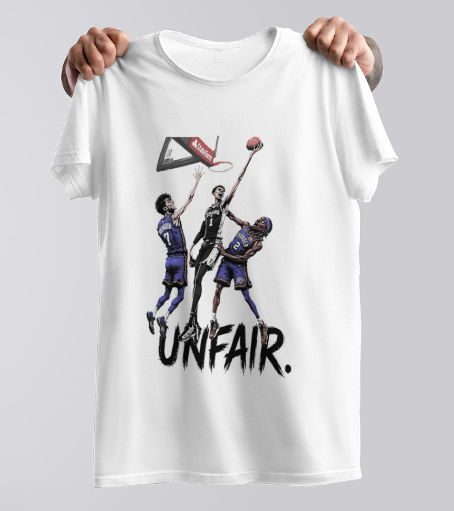 Unfair Victor Wembanyama San Antonio Spurs Chet Holmgren Shai Gilgeous Alexander Basketball Jump Contest T-Shirt