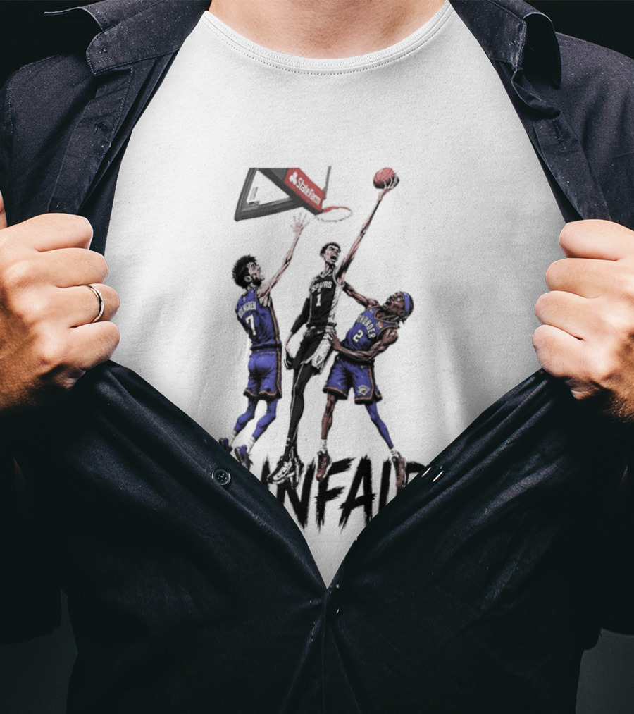 Unfair Victor Wembanyama San Antonio Spurs Chet Holmgren Shai Gilgeous Alexander Basketball Jump Contest T-Shirt