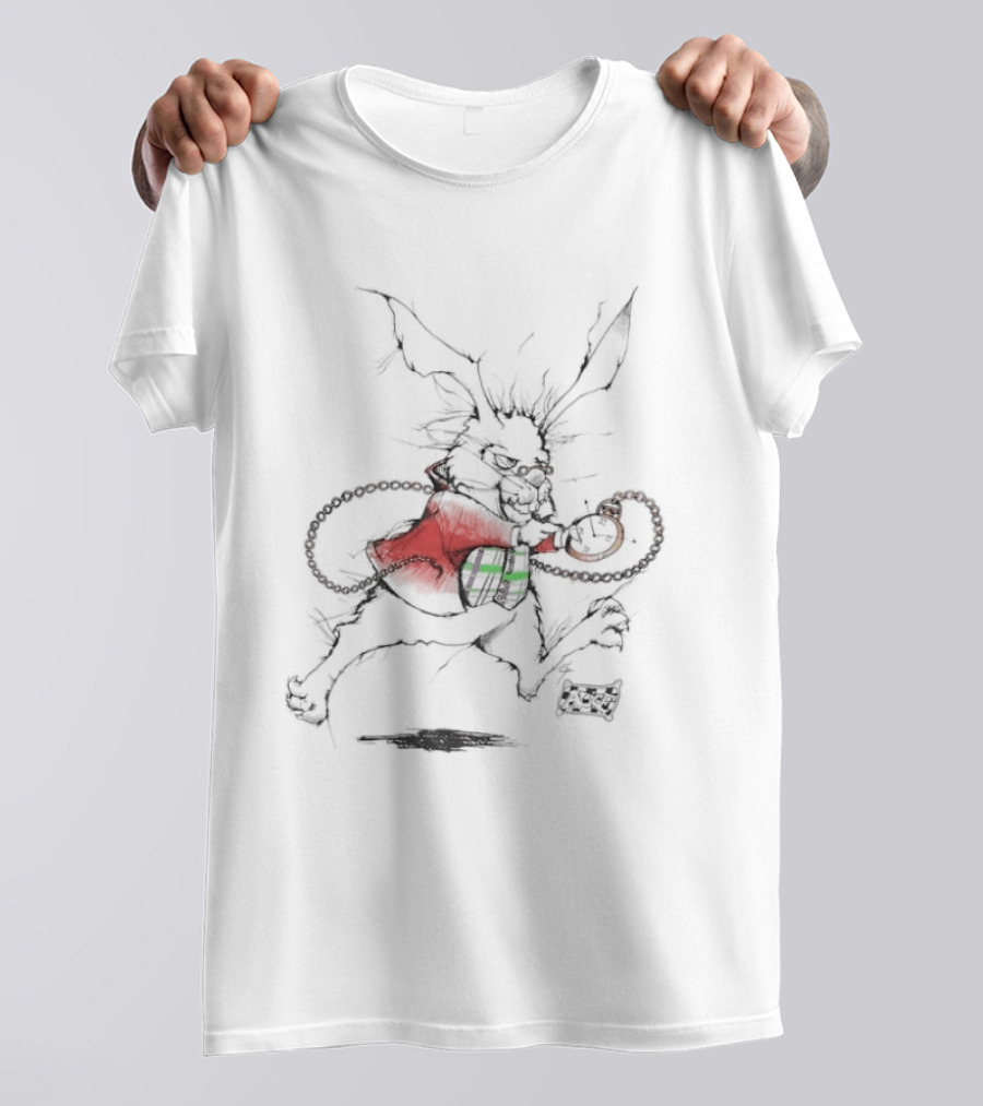 White Rabbit Andazia International Alice In Wonderland 90s Disney Cartoon Vintage Aesthetic T-Shirt