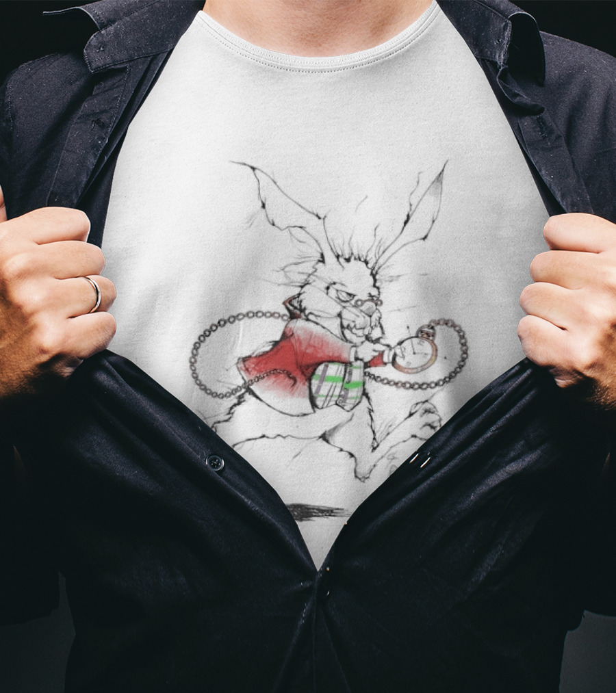 White Rabbit Andazia International Alice In Wonderland 90s Disney Cartoon Vintage Aesthetic T-Shirt