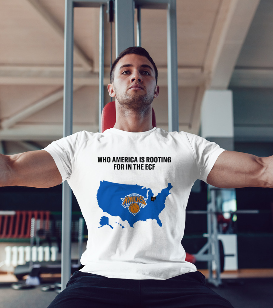 Who America Is Rooting For In The ECF Knicks USA Map Basketball T-Shirt