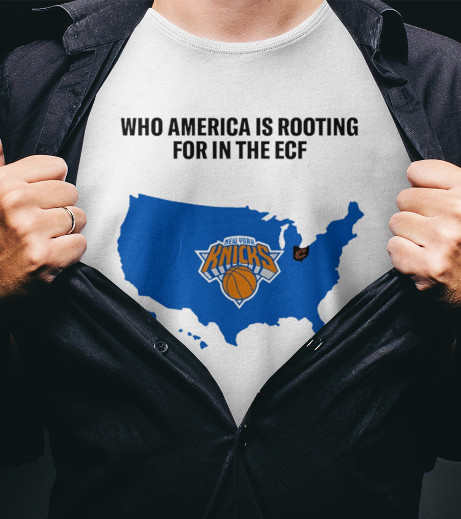 Who America Is Rooting For In The ECF Knicks USA Map Basketball T-Shirt