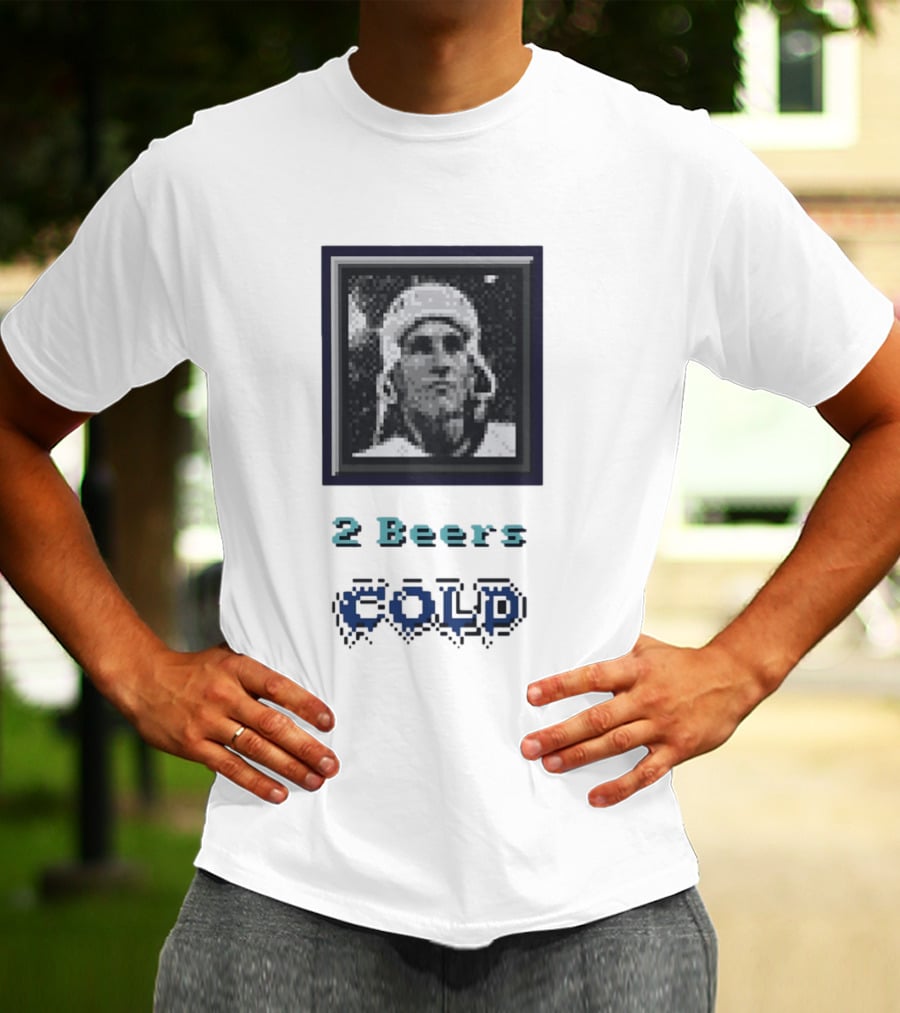 John Elway Denver Broncos Pixel Art 2 Beers Cold T-Shirt