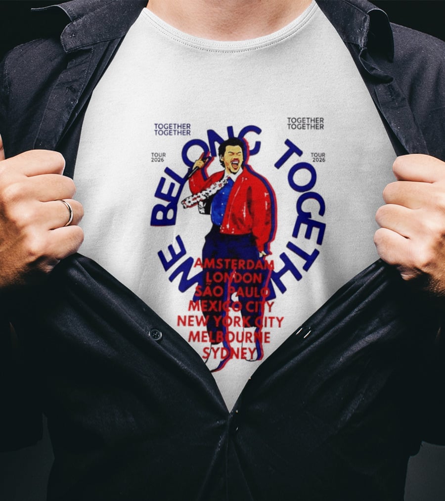 Together We Belong Tour 2026 Cities Amsterdam London Sao Paulo Mexico City New York Melbourne Sydney T-Shirt