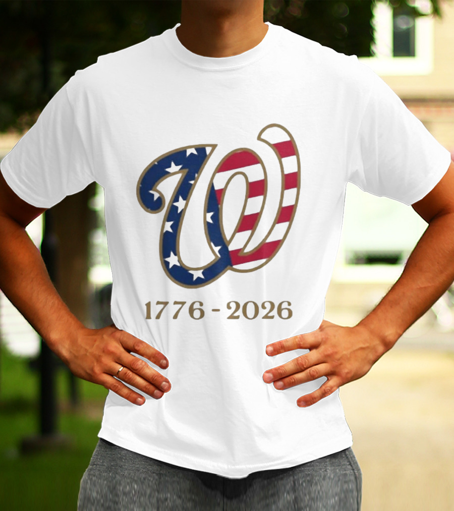 Washington Nationals America 250 Flag W 1776 2026 Stars And Stripes Anniversary T-Shirt