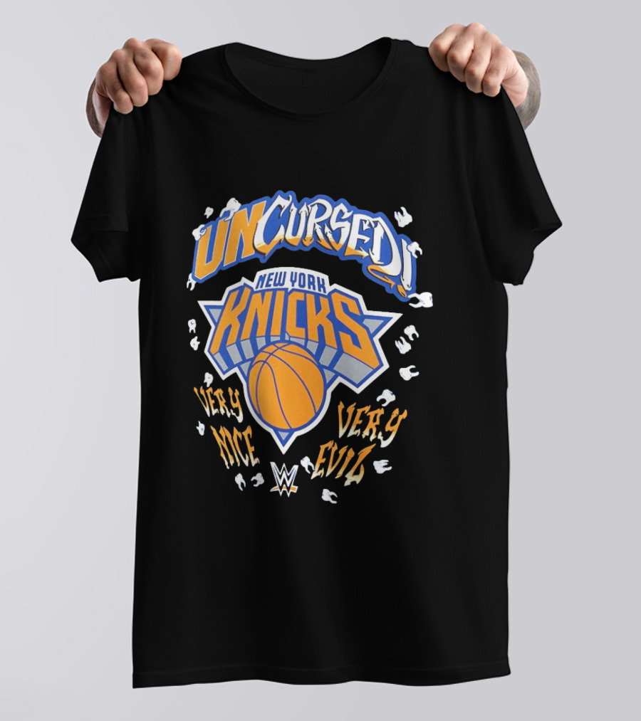 Uncursed New York Knicks Very Nice Very Evil Danhausen WWE T-Shirt