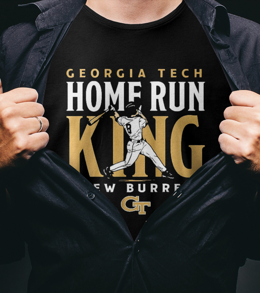 Georgia Tech Yellow Jackets Home Run King Drew Burress Baseball Gt T-Shirt