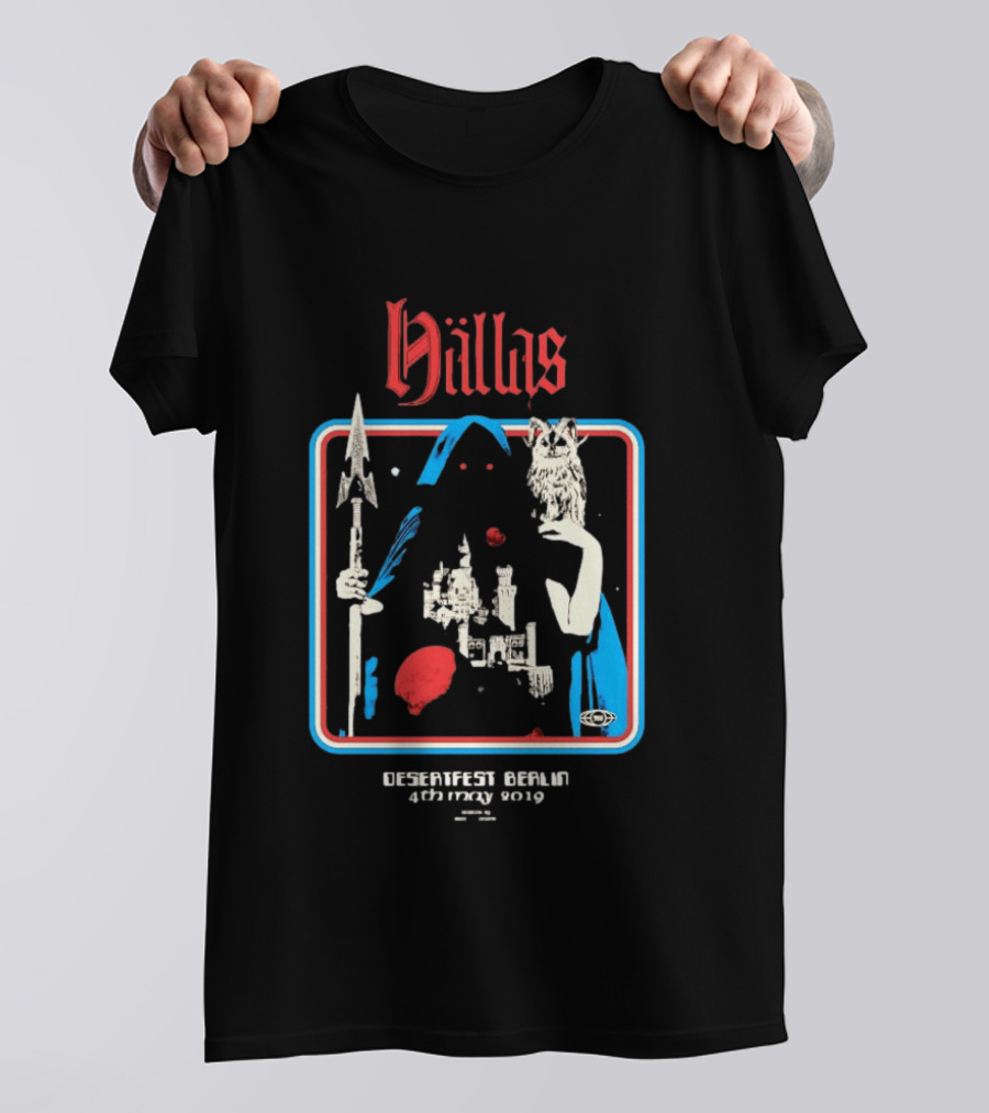 Hällas Desertfest Berlin Wizard Owl Castle 4th May 2019 T-Shirt