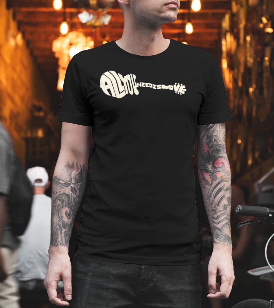 All You Need Is Love Peace And Music Guitar T-Shirt