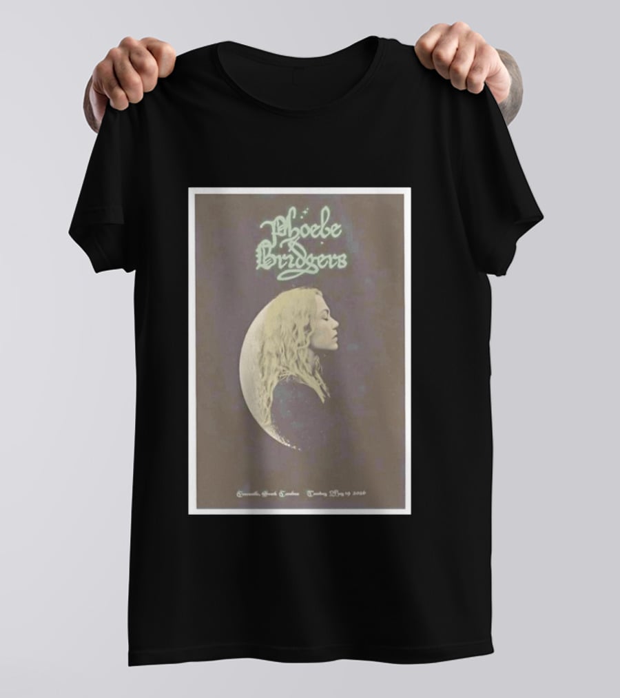Phoebe Bridgers Moon Profile Greenville South Carolina Tuesday May 19 2026 T-Shirt