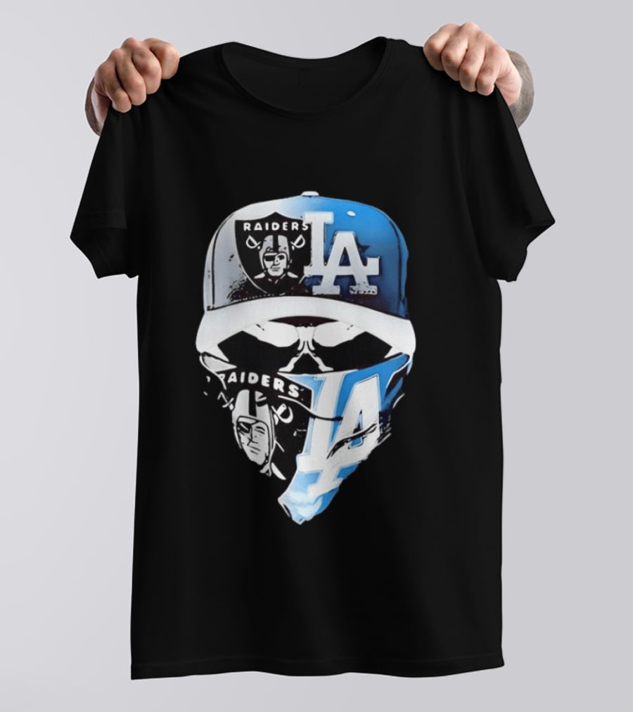 Las Vegas Raiders Los Angeles Dodgers Split Raiders LA T-Shirt