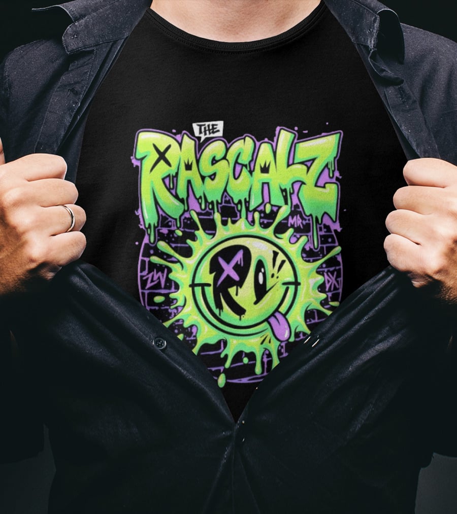 The Rascalz AEW Slime Smiley Graffiti T-Shirt