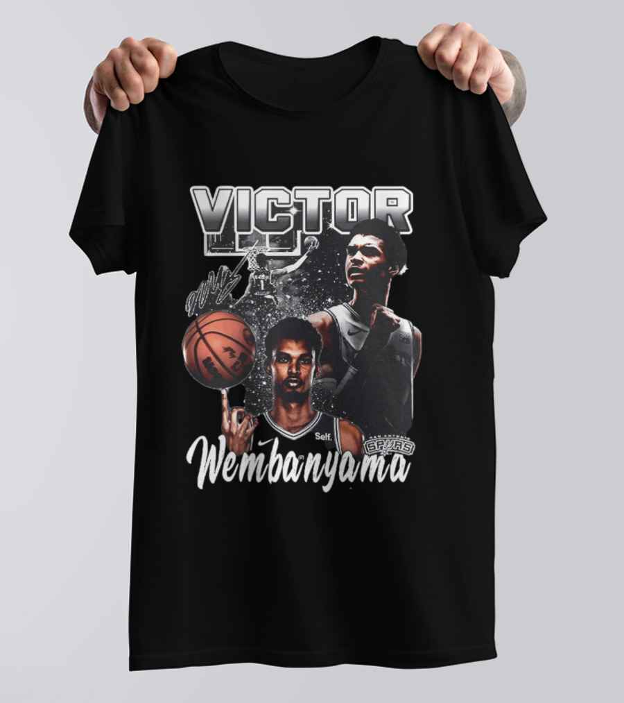 Victor Wembanyama Spurs Basketball Dunk Spinning Posing T-Shirt