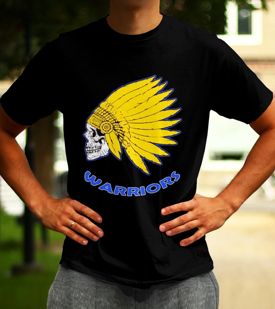 Warriors Fearless Spirit Skull Yellow Headdress T-Shirt