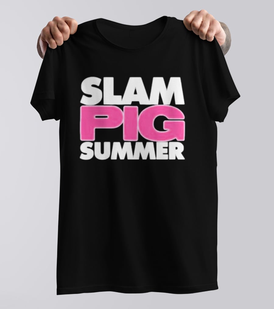Slam Pig Summer Bold Pink Text Trend T-Shirt