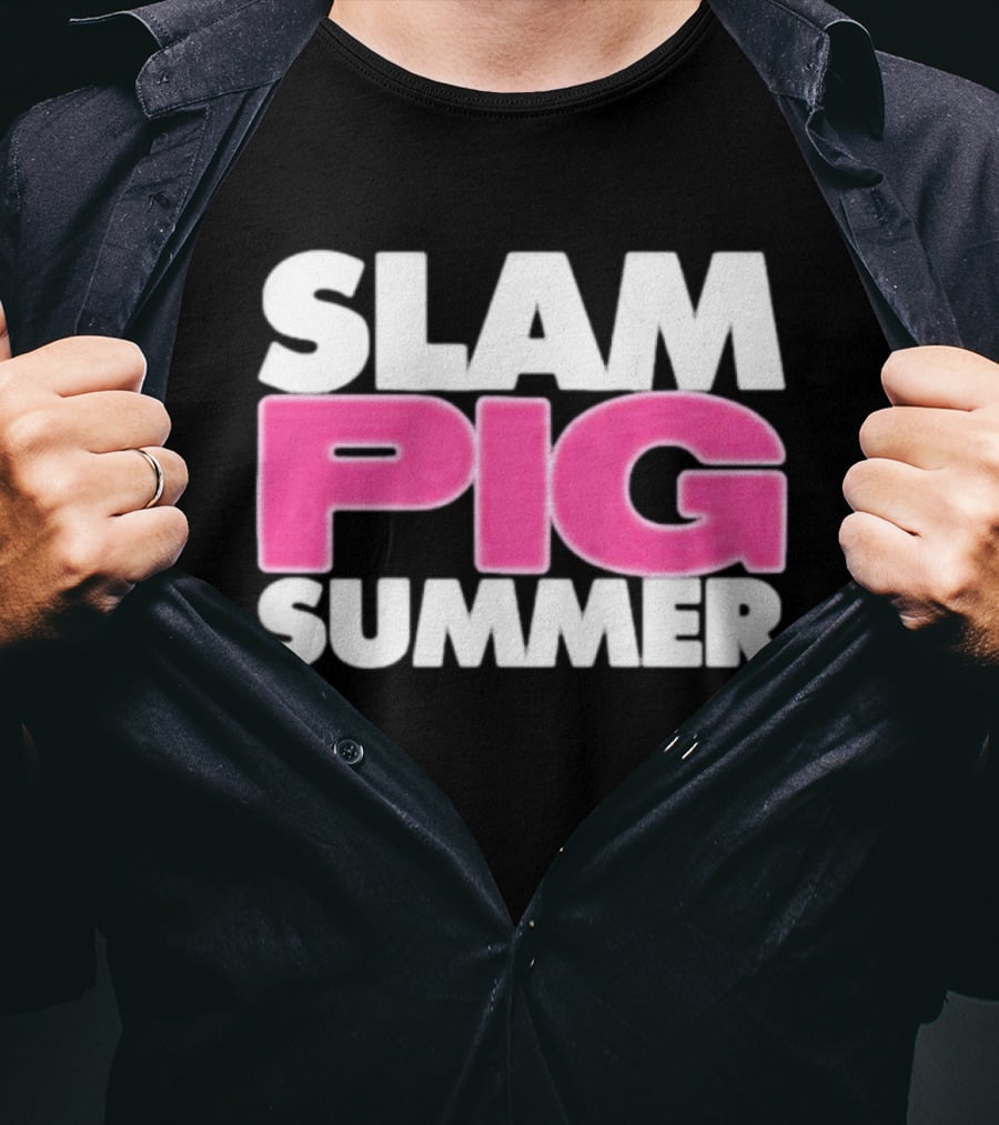Slam Pig Summer Bold Pink Text Trend T-Shirt
