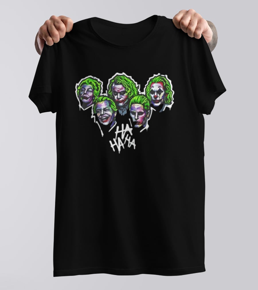 Joker Faces Ha Ha Ha Movie Villain Clown Interpretations T-Shirt