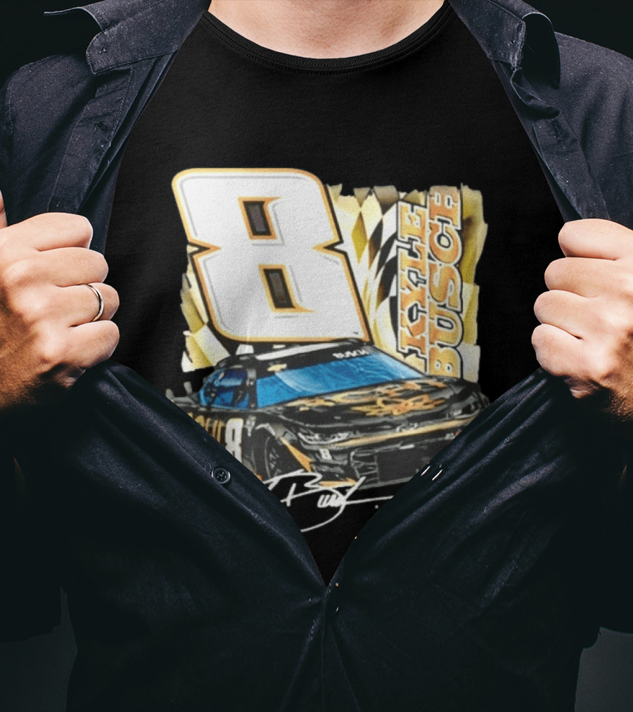 Kyle Busch 8 RCR NASCAR Race Car Signature T-Shirt