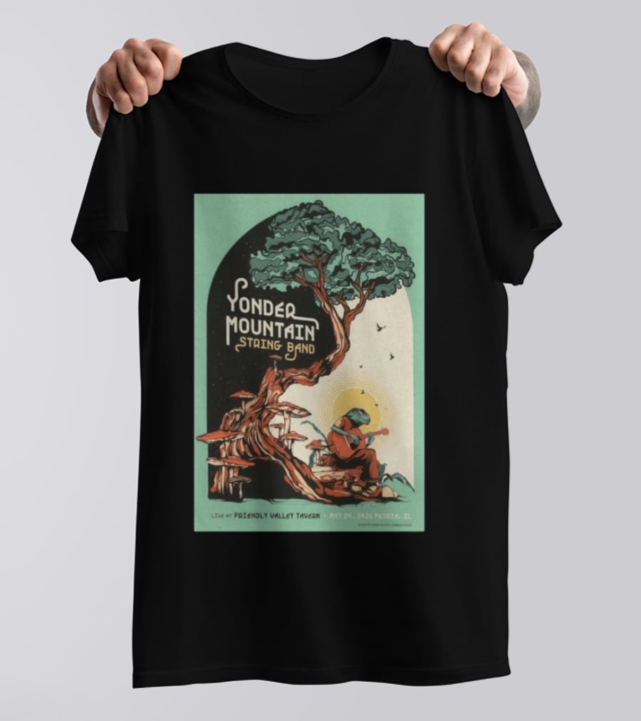 Yonder Mountain String Band Live At Friendly Valley Tavern Peoria IL May 24 2026 T-Shirt