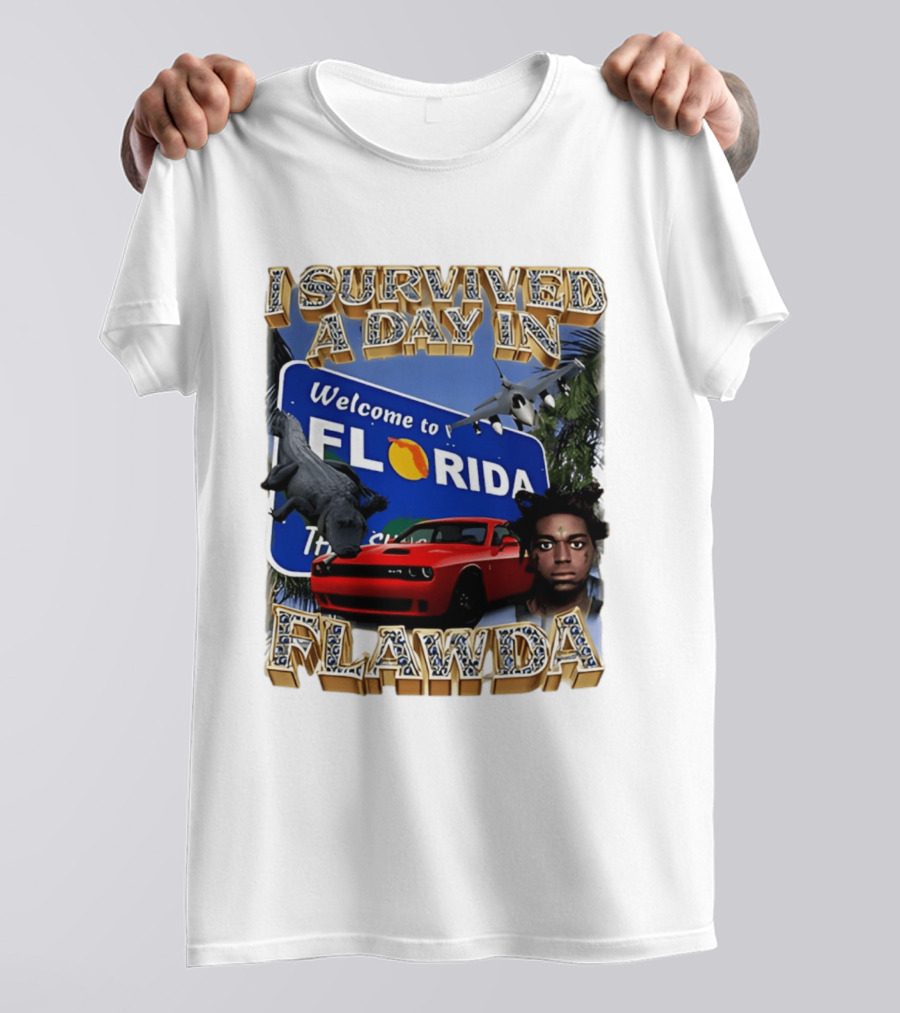 I Survived A Day In Flawda Welcome To Florida Dodge Jet Manatee Adventure T-Shirt