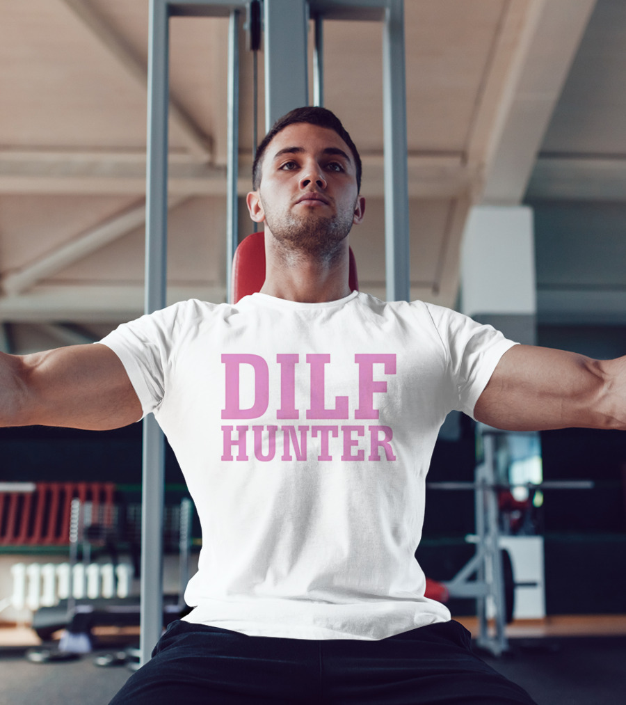 DILF Hunter Pink Bold Retro Fun T-Shirt