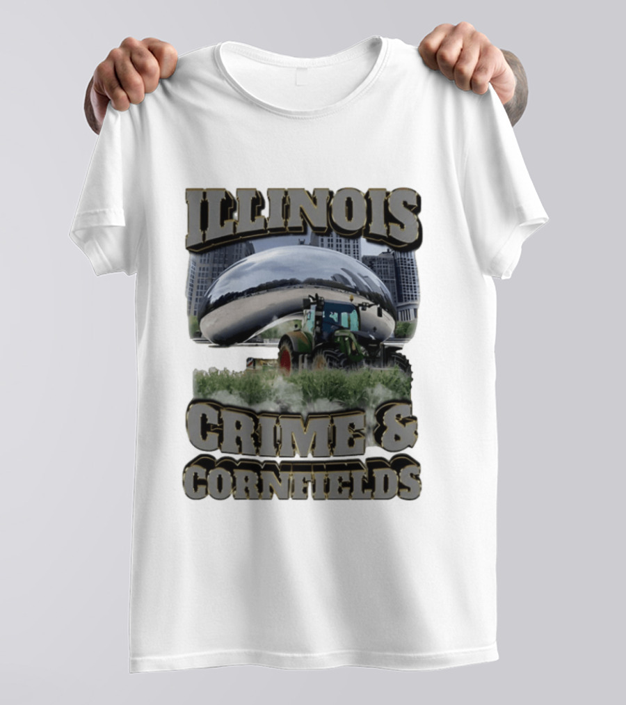 Illinois Crime & Cornfields Cloud Gate Tractor Scenery T-Shirt