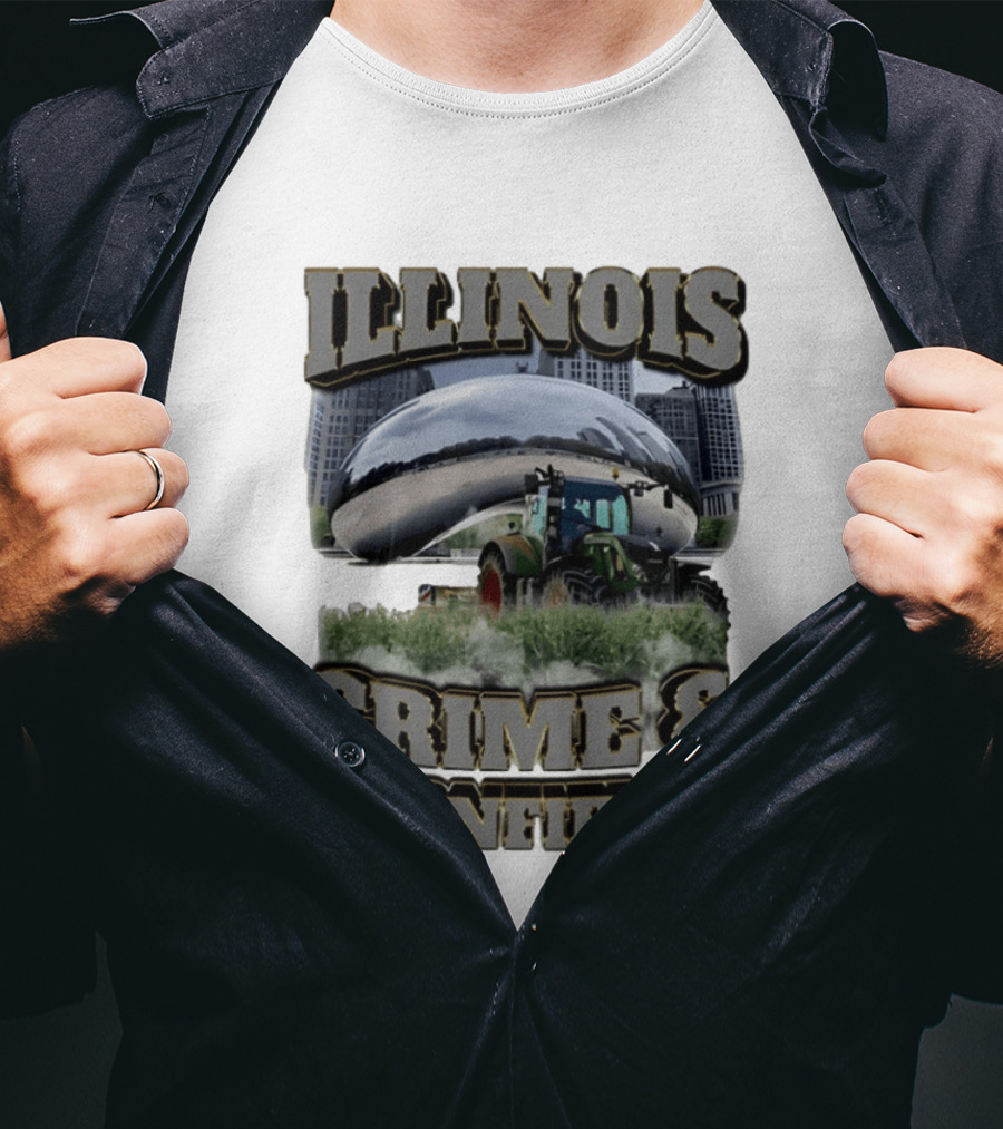 Illinois Crime & Cornfields Cloud Gate Tractor Scenery T-Shirt