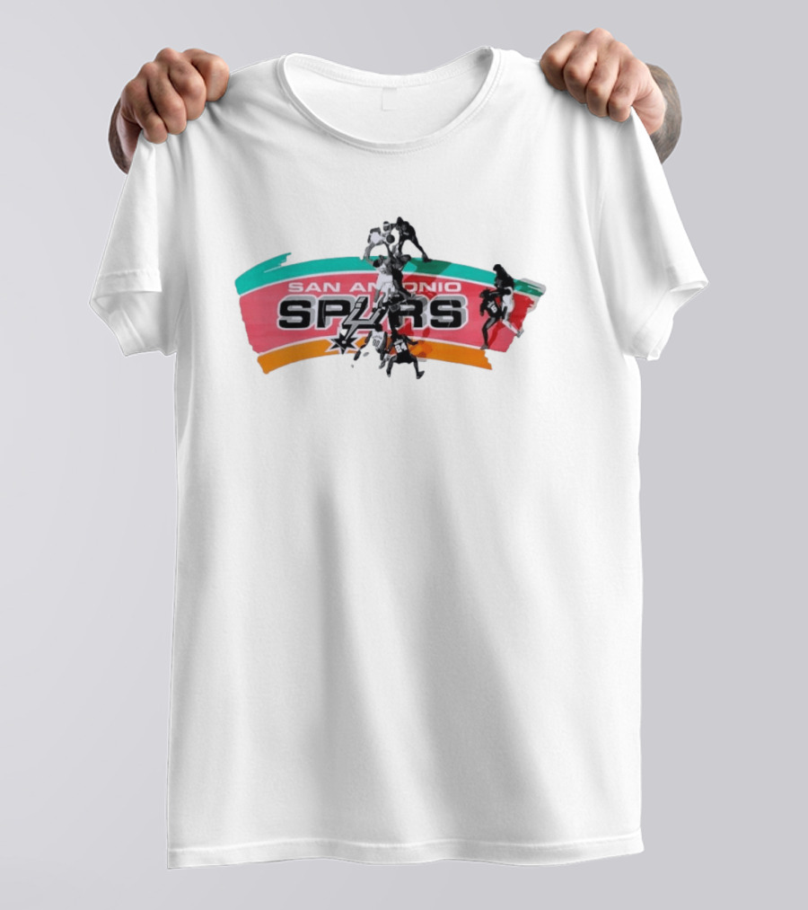 San Antonio Spurs Basketball Team Action Shot T-Shirt